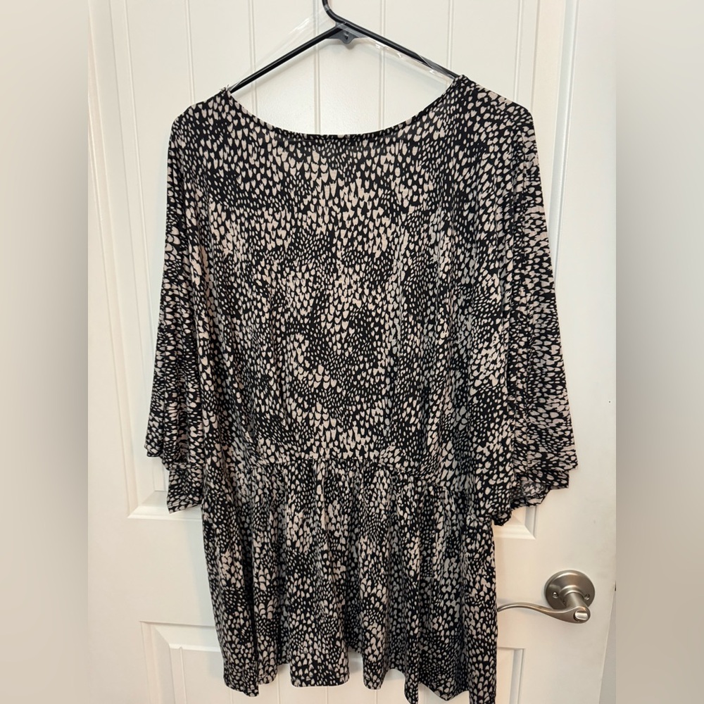 NWT Elegant Black and Cream Patterned Blouse Dear Scarlett women’s 2XL #84 - Picture 4 of 6